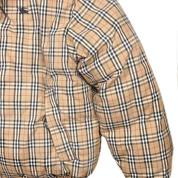 Men’s Burberry Plaid Check Monogram Goose Down Reversible Puffer Jacket - Picture 3 of 12